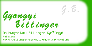 gyongyi billinger business card